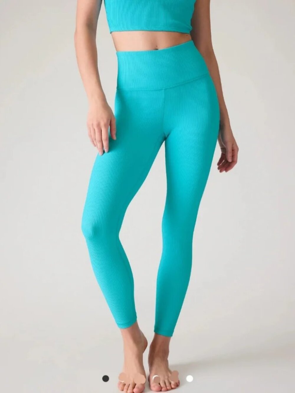 Athleta Elation Rib Leggings Ultra High-Rise Leggings Bora Bora Aqua XS
